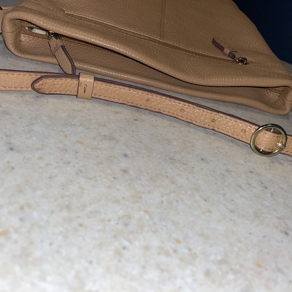 Corder London Ada Messenger Bag Pebble Leather Tan Gold Hardware Adjustable - Picture 14 of 16